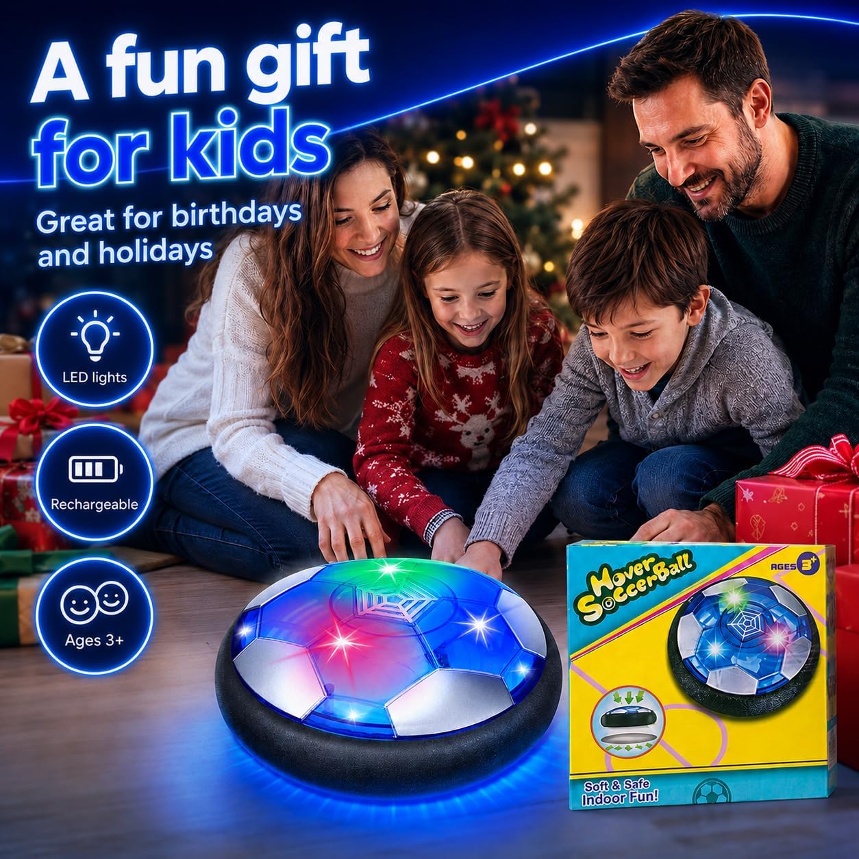 Thumbnail 6 de TODARRUN Kids Toys Hover Soccer Ball with Colourful LED Lights and Soft Foam Bumper