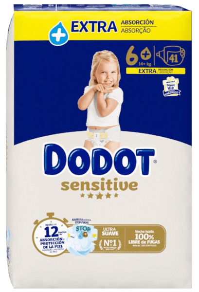 Detalle 2 de Dodot Pañales Sensitive Extra-Jumbo T6+ (+14 Kg) — 41 uds