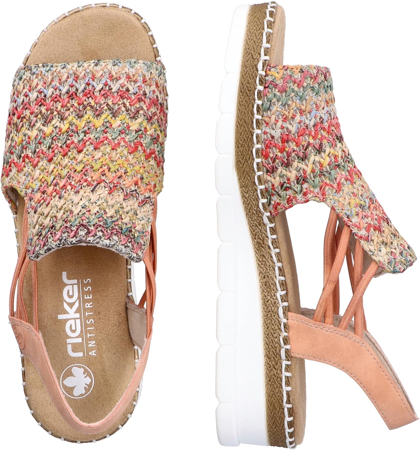 Thumbnail 6 de Rieker V1241-90 Damen Sandale Textil/Synthetik, beige – Komfort trifft Alltagsfreundlichkeit