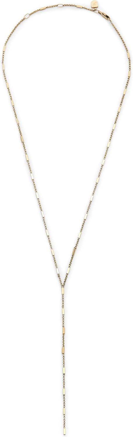 Detalle de Fossil Collana da donna in acciaio inox, finitura dorata, chiusura a moschettone