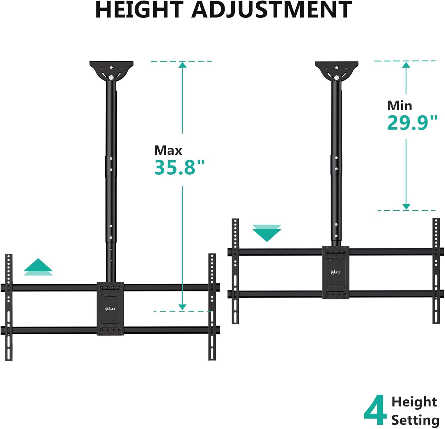 Detalle de WALI CM3790 Ceiling TV Mount 37–90 inch, 220 lb