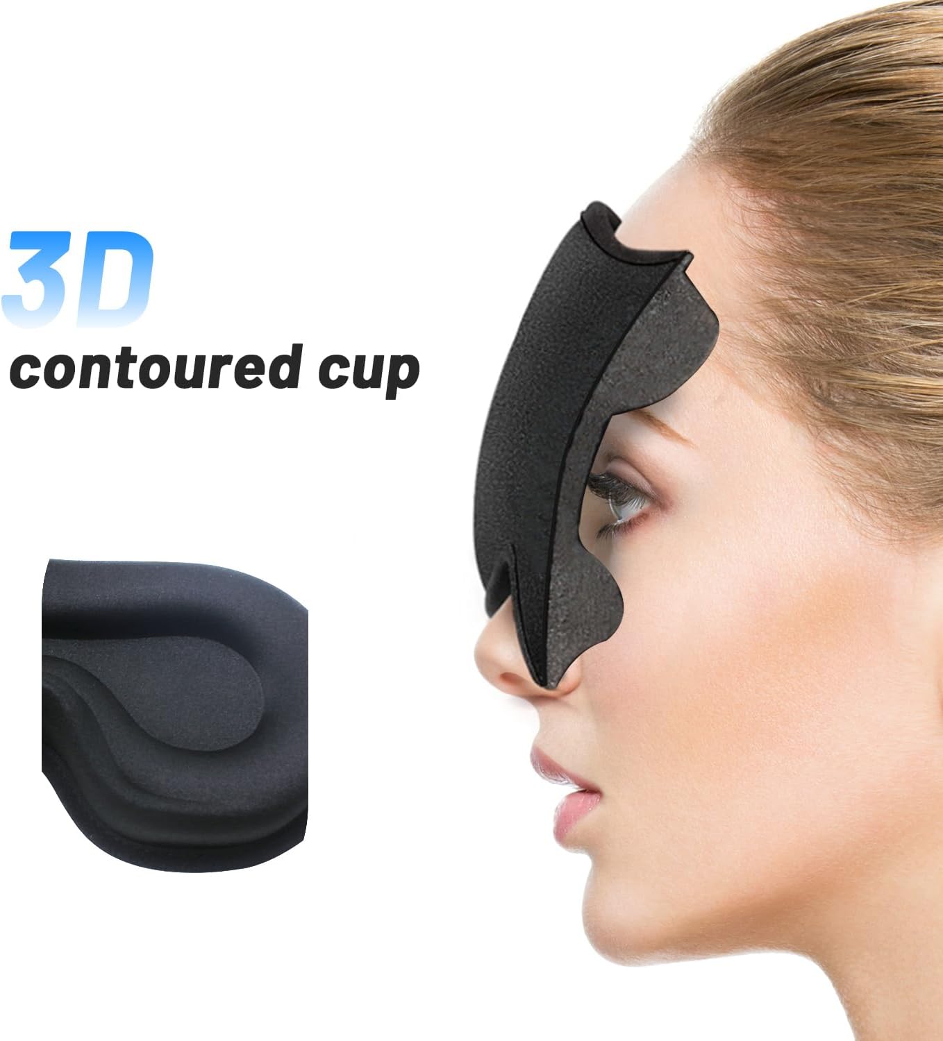 Detalle 2 de Schlafmaske 3D konturiert 99% Lichtblockierung