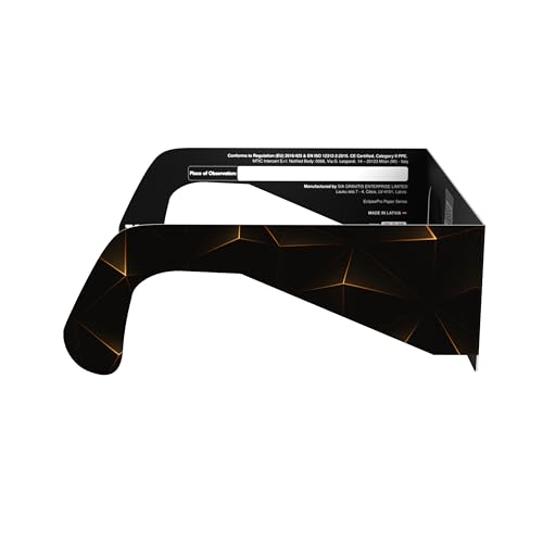Detalle de Absolute Eclipse Lunettes Eclipse Solaire 2026 – Pack Famille 6, Design Goldline