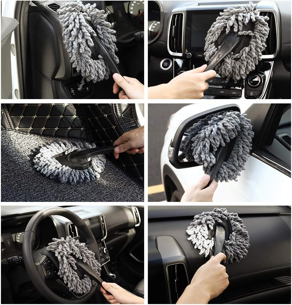 Thumbnail 5 de MoKo 2 Pack Car Cleaning Brush (soft microfiber dusting tool) – Gray