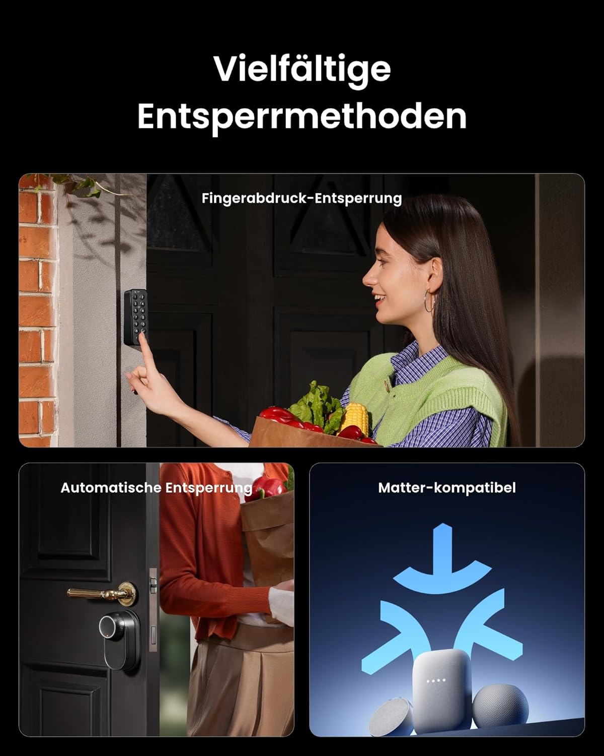 Detalle 1 de SwitchBot Smart Lock Ultra für WLAN, 1,75 s
