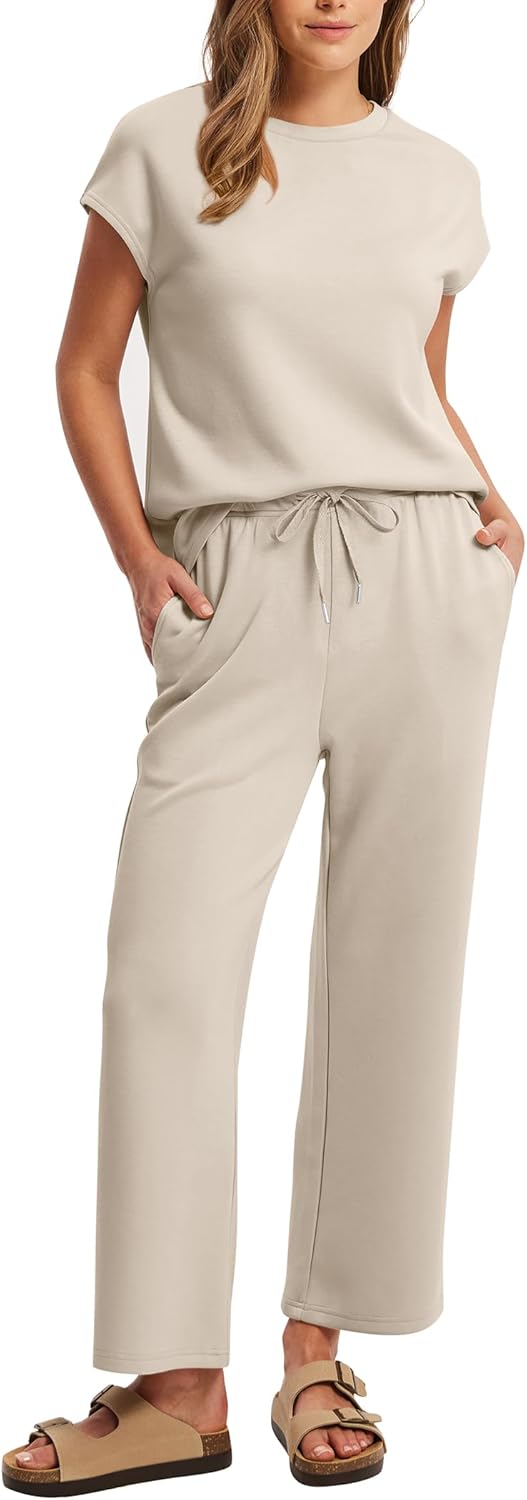 Thumbnail 1 de Sampeel Two Piece Sets for Women: Cap Sleeve Top & Wide-Leg Crop Pants