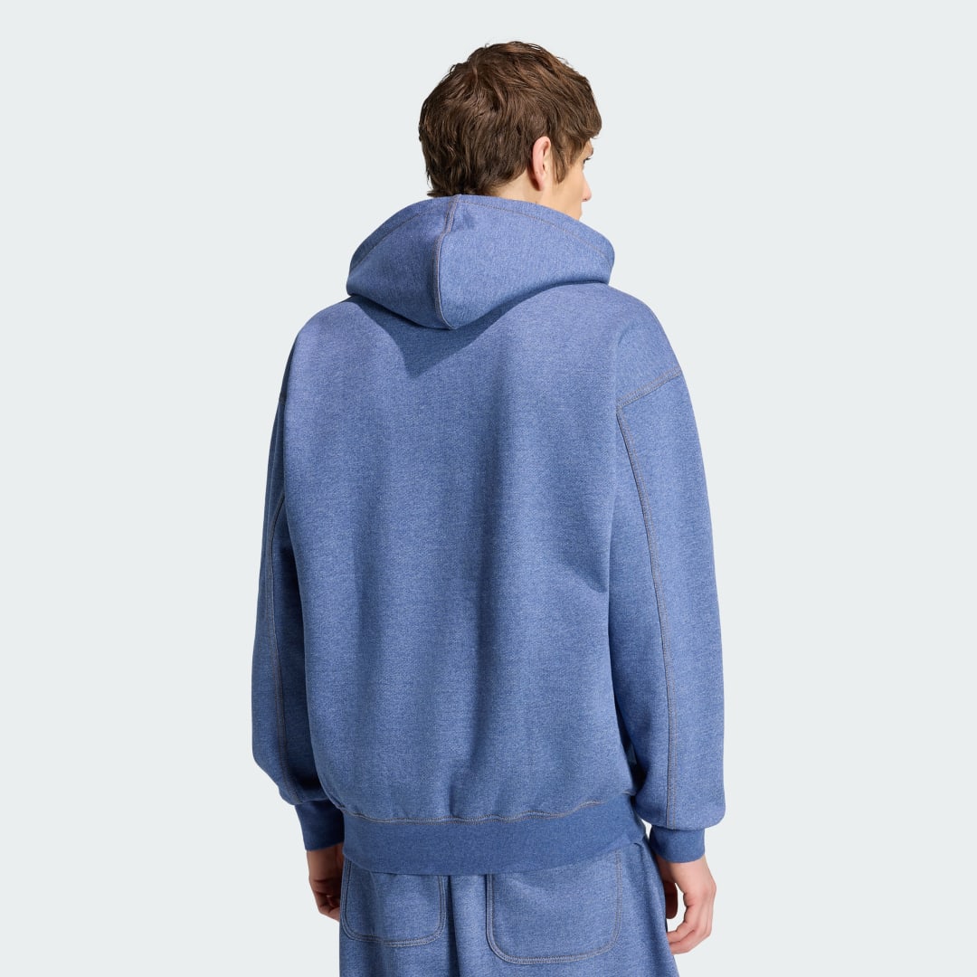 Detalle 2 de Sudadera con capucha Trefoil Essentials jaspeada de corte holgado – Adidas