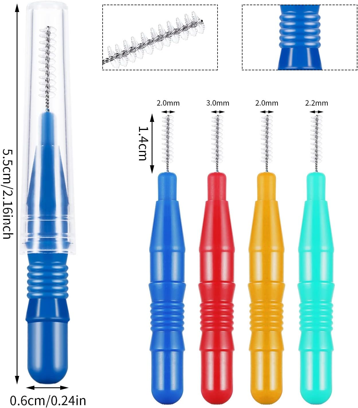 Detalle 1 de 80 Pcs Interdental Brushes 4 Colours