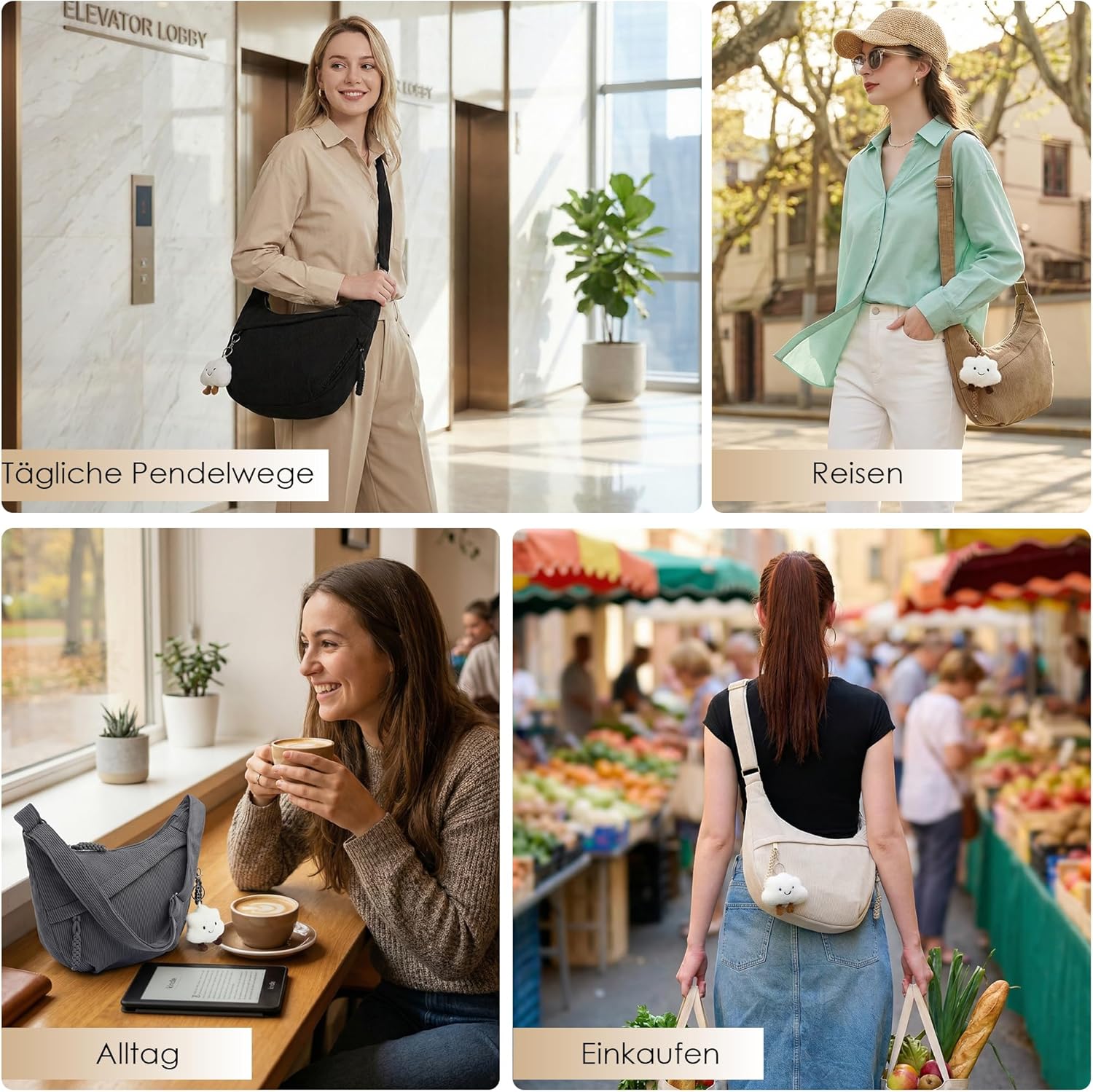 Thumbnail 2 de Micmores Moon Bag aus Cord – Crossbody mit iPad-Fach, Modell 2026