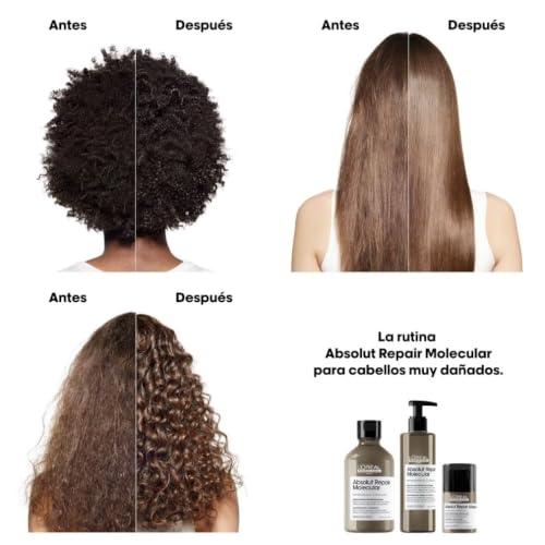 Detalle de L'Oréal Professionnel Absolut Repair Molecular, Champú Reparador 300 ml