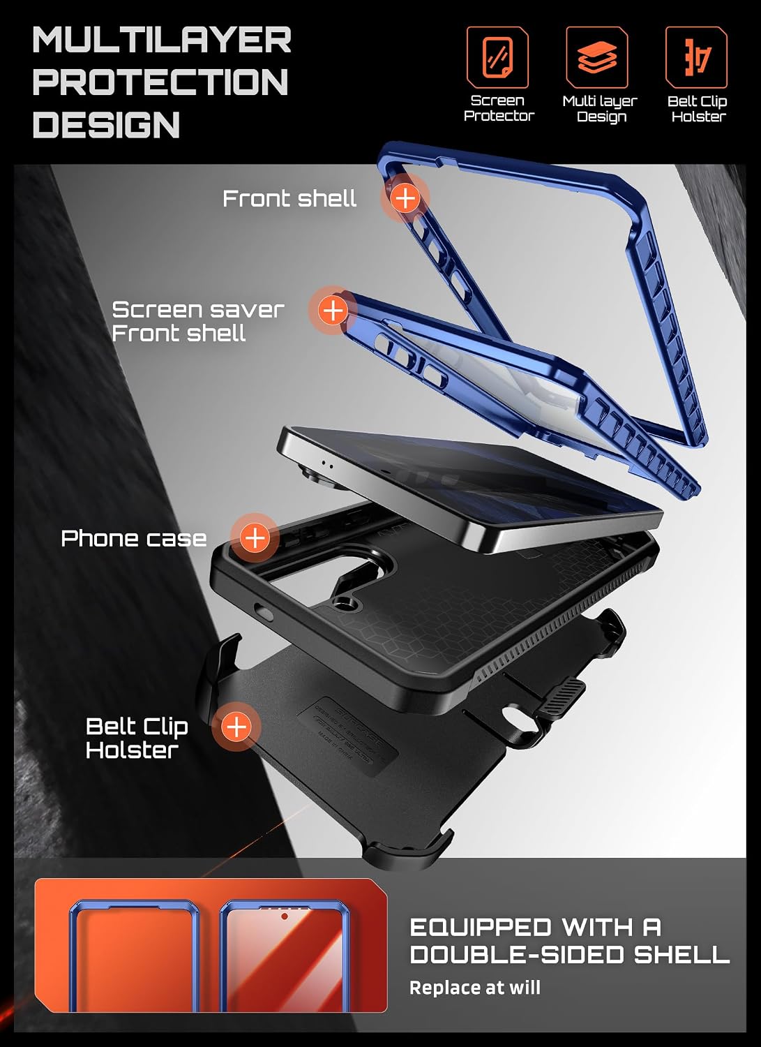 Thumbnail 4 de SUPCASE SUP-Galaxy2026-S26-MagPro-SP-2Set-Black Galaxy S26 Case with Kickstand