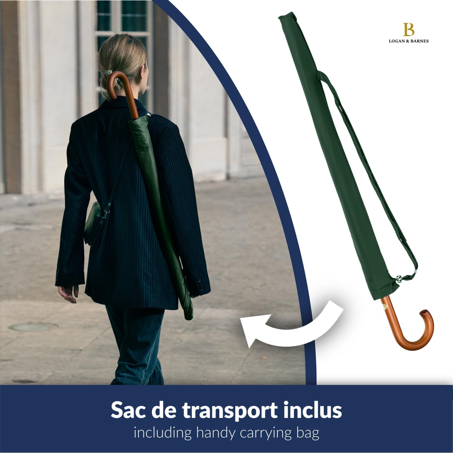 Thumbnail 2 de LOGAN & BARNES Parapluie résistant à la tempête XXL Ø120 cm Edinburgh (16 baleines)