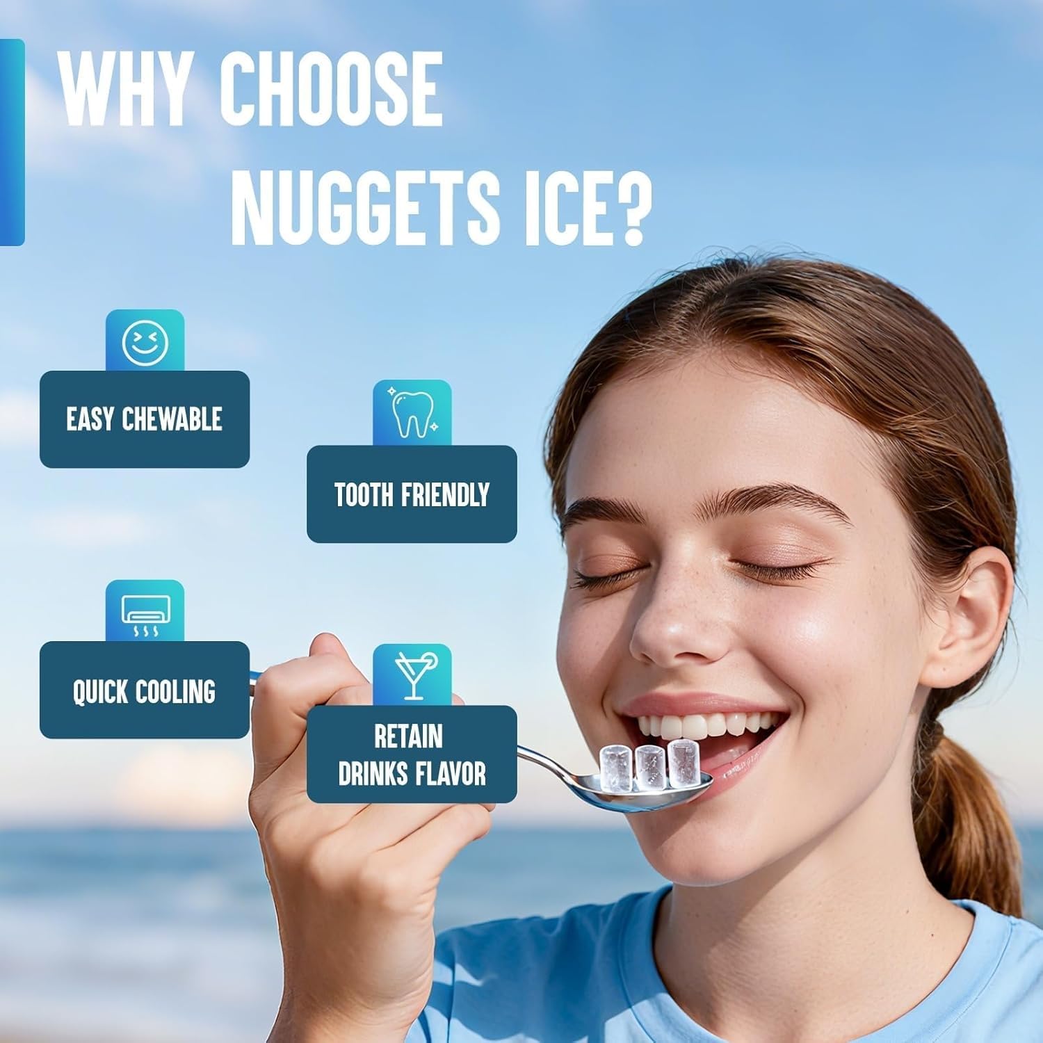 Detalle 2 de inoviva K1.0 Nugget Ice Maker, 6-Minute Ice, Self-Cleaning, 26.5 lbs/Day