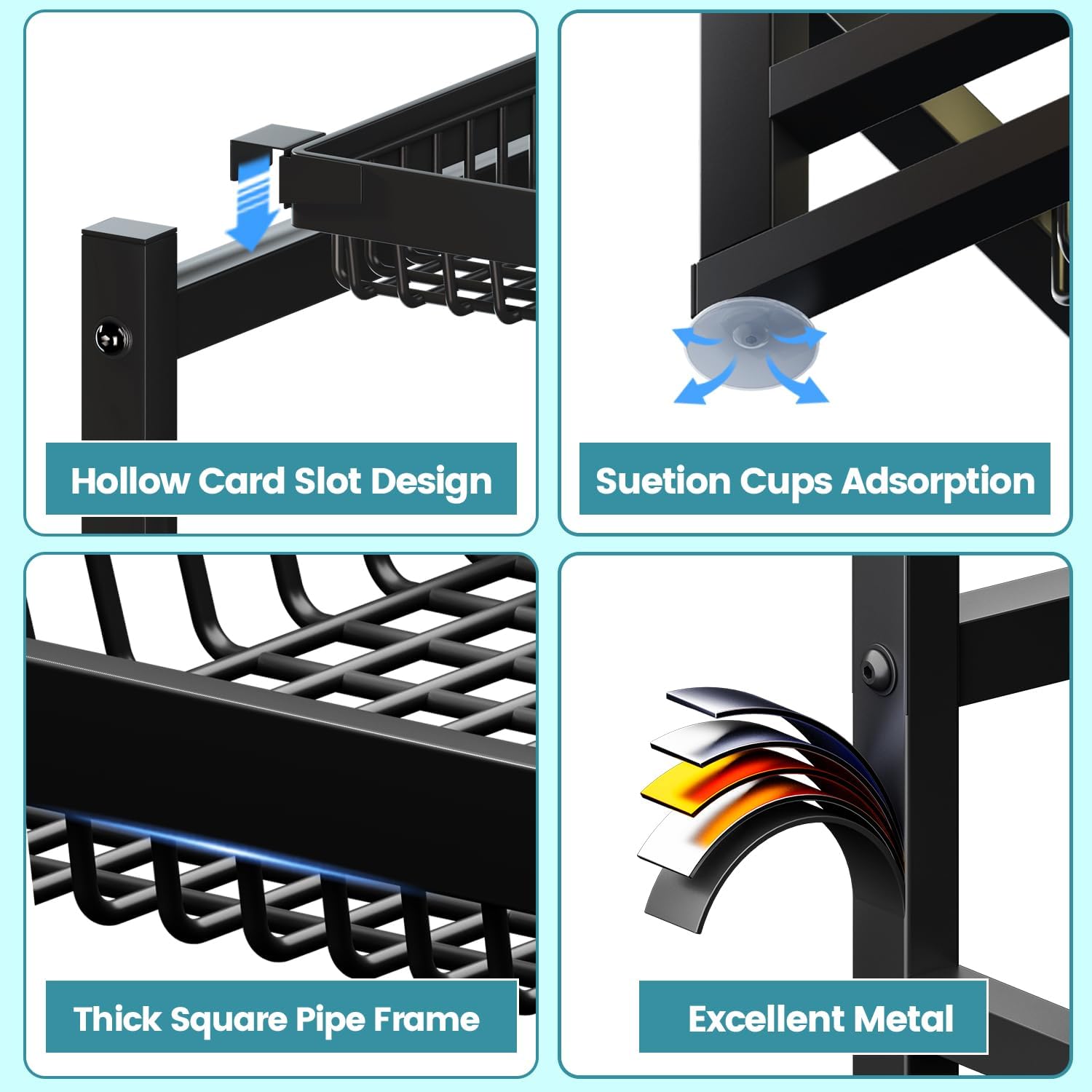 Thumbnail 6 de ADBIU Over The Sink Dish Drying Rack (Expandable 2-Tier, Snap-On Design)