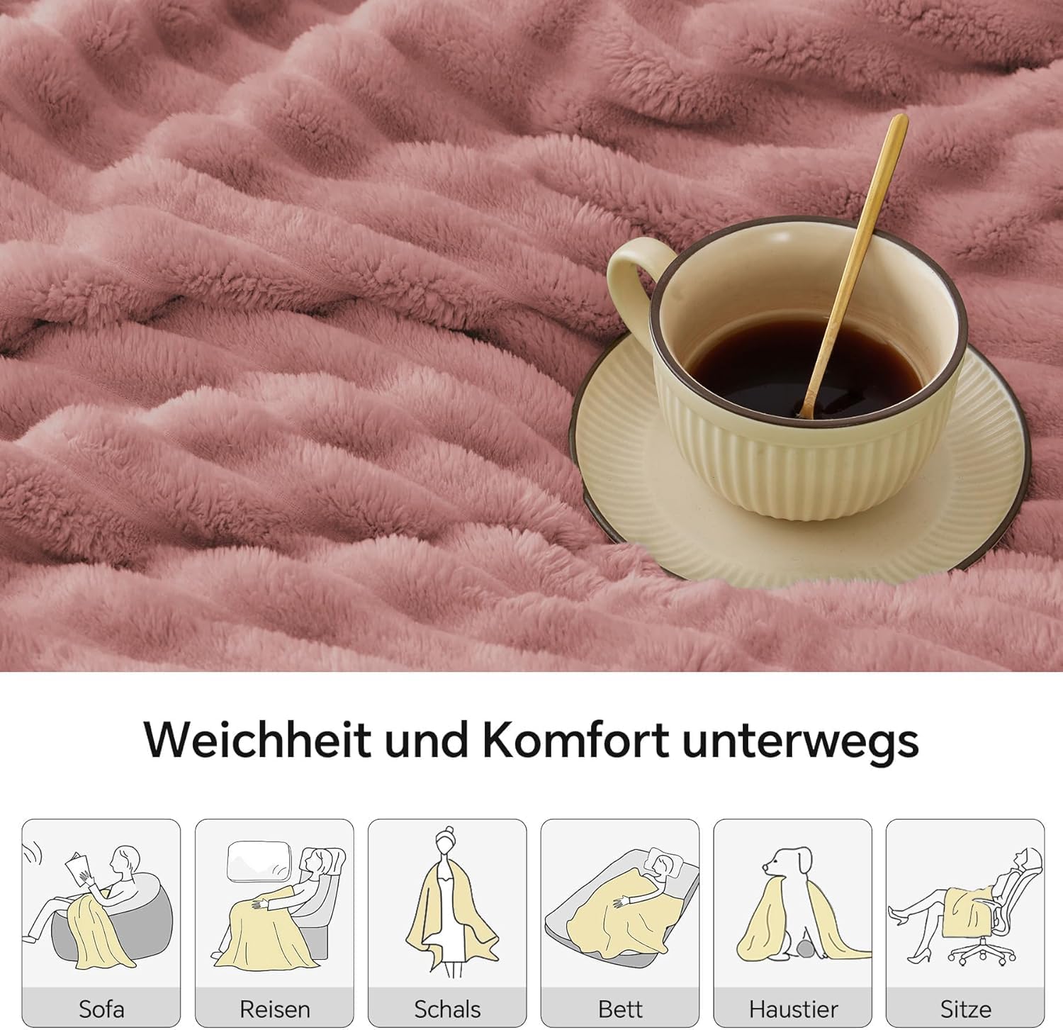 Detalle de BEDELITE Kuscheldecke Flauschig 230x270