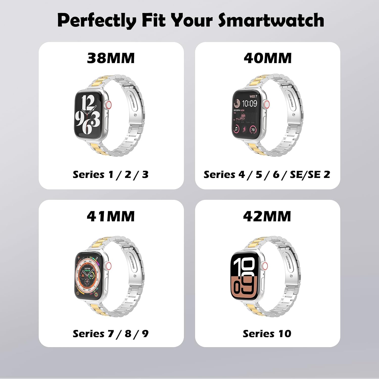 Detalle 2 de MoKo Slim Metal Band 190mm for Apple Watch