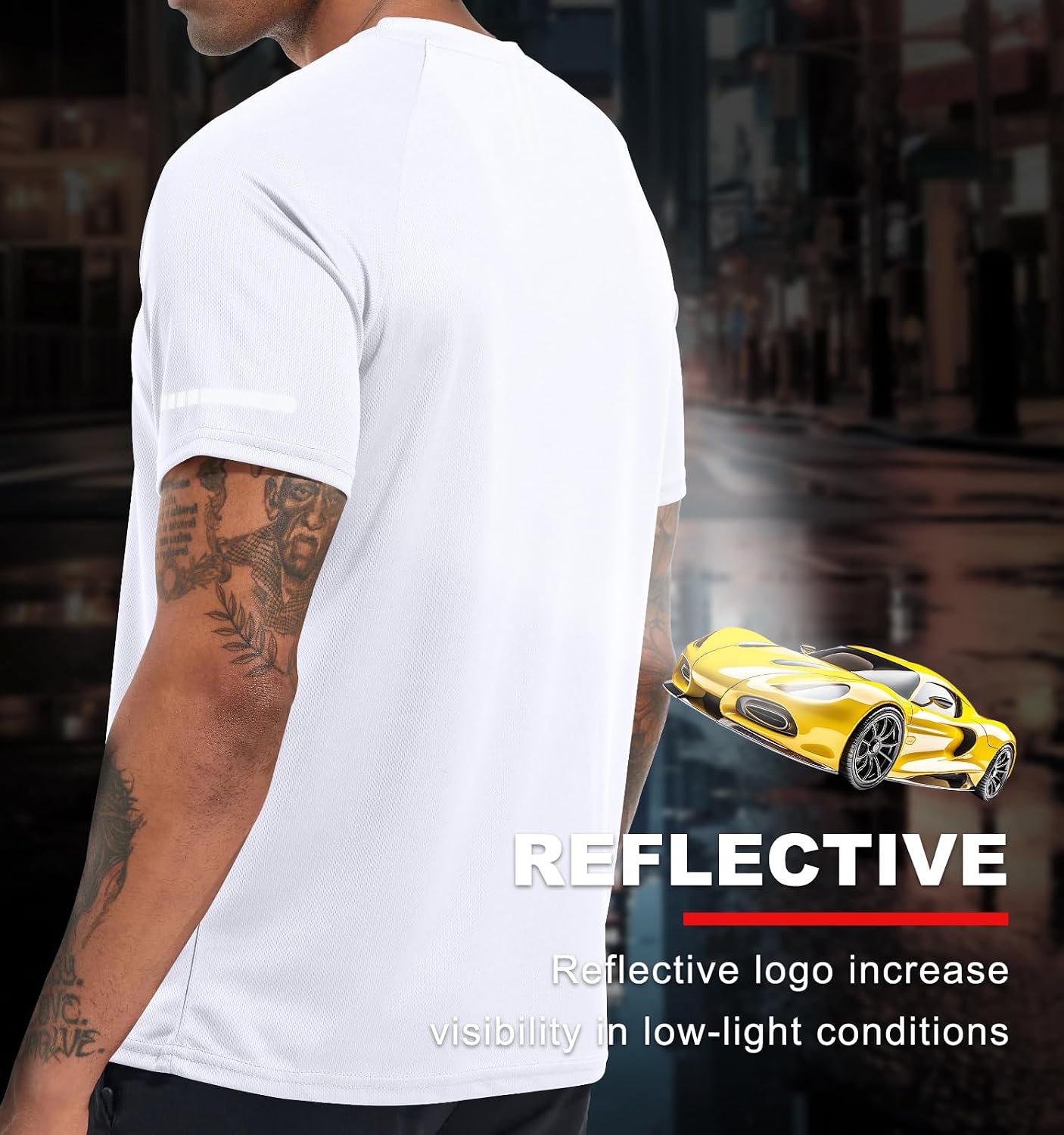 Detalle de Holure Men's Quick-Dry Sportswear T-Shirts: Breathable, Moisture-Wicking 4-Way Stretch Tops