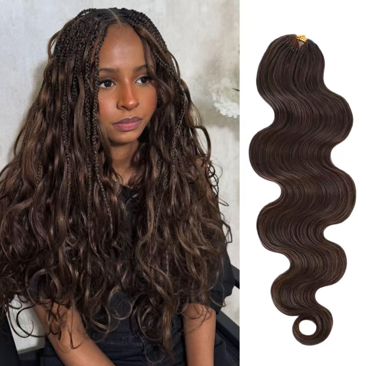 Thumbnail 6 de Body Wave Feather Crochet Human Hair Extensions - 2 Pack, 16 inch, 120g
