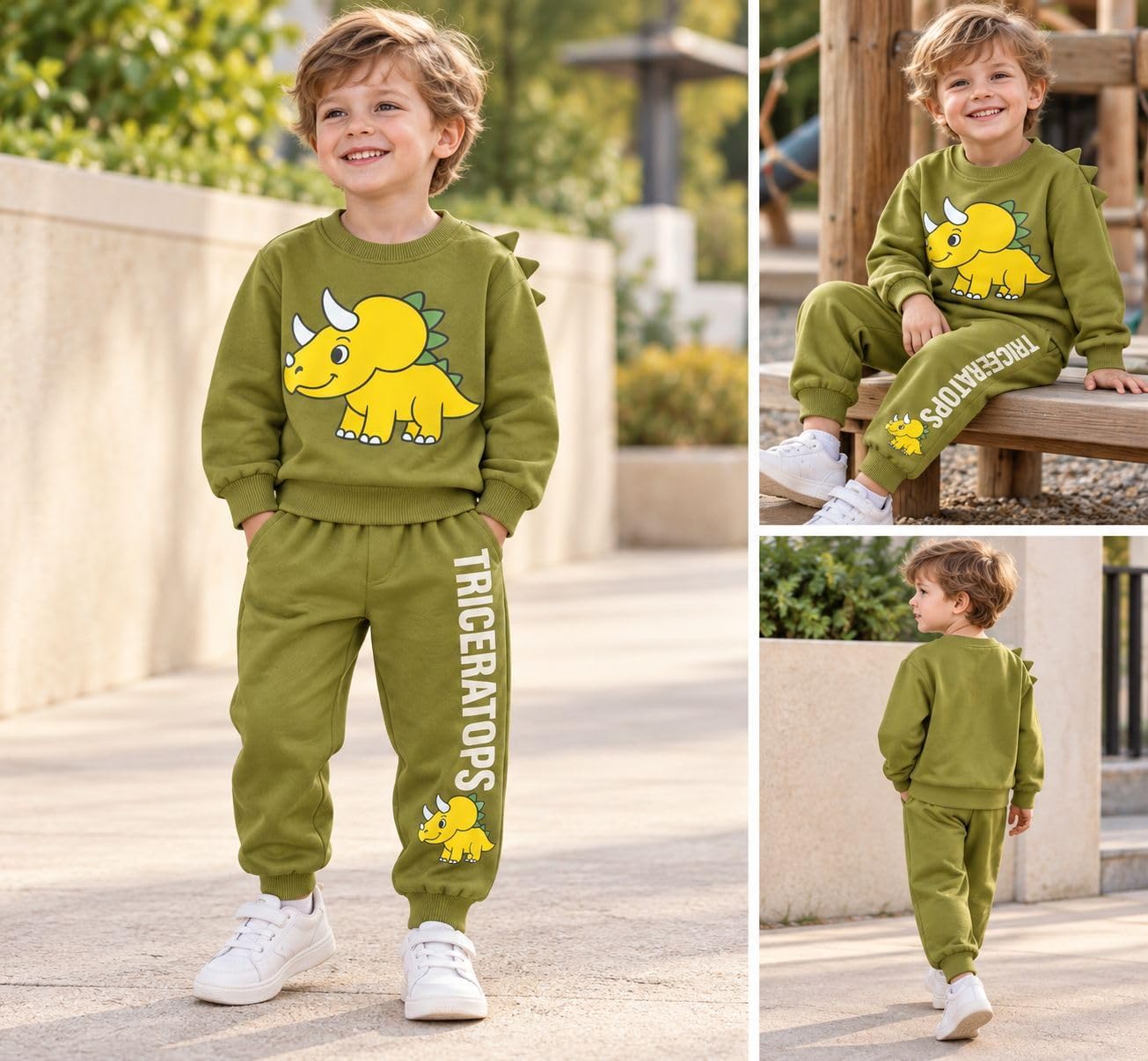 Detalle 2 de HILEELANG Toddler Boys 2-Piece Cotton Set 2T