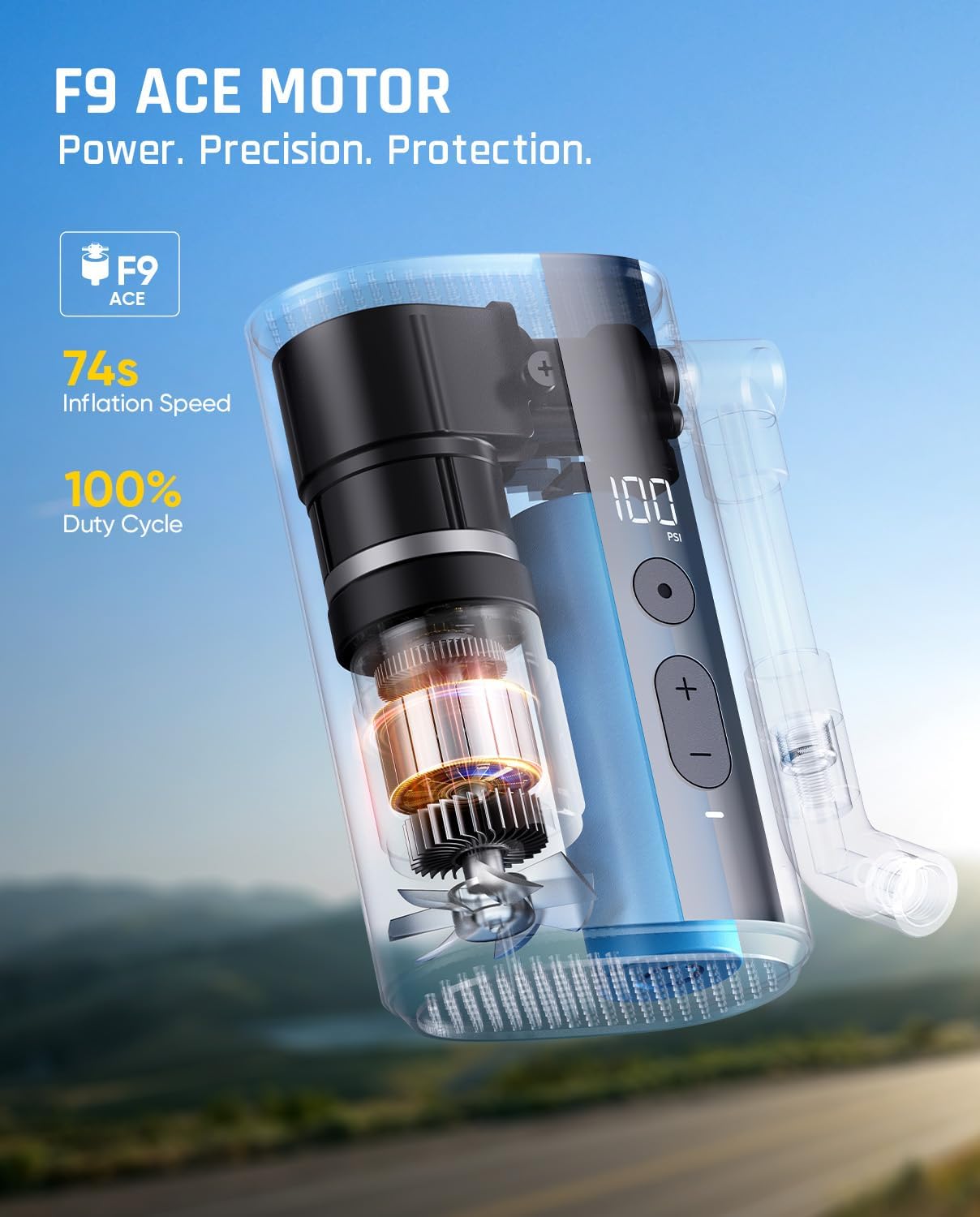 Thumbnail 4 de Fanttik X9 Ace Mini Bike Pump: 32s Fast Inflate with Auto Shutoff
