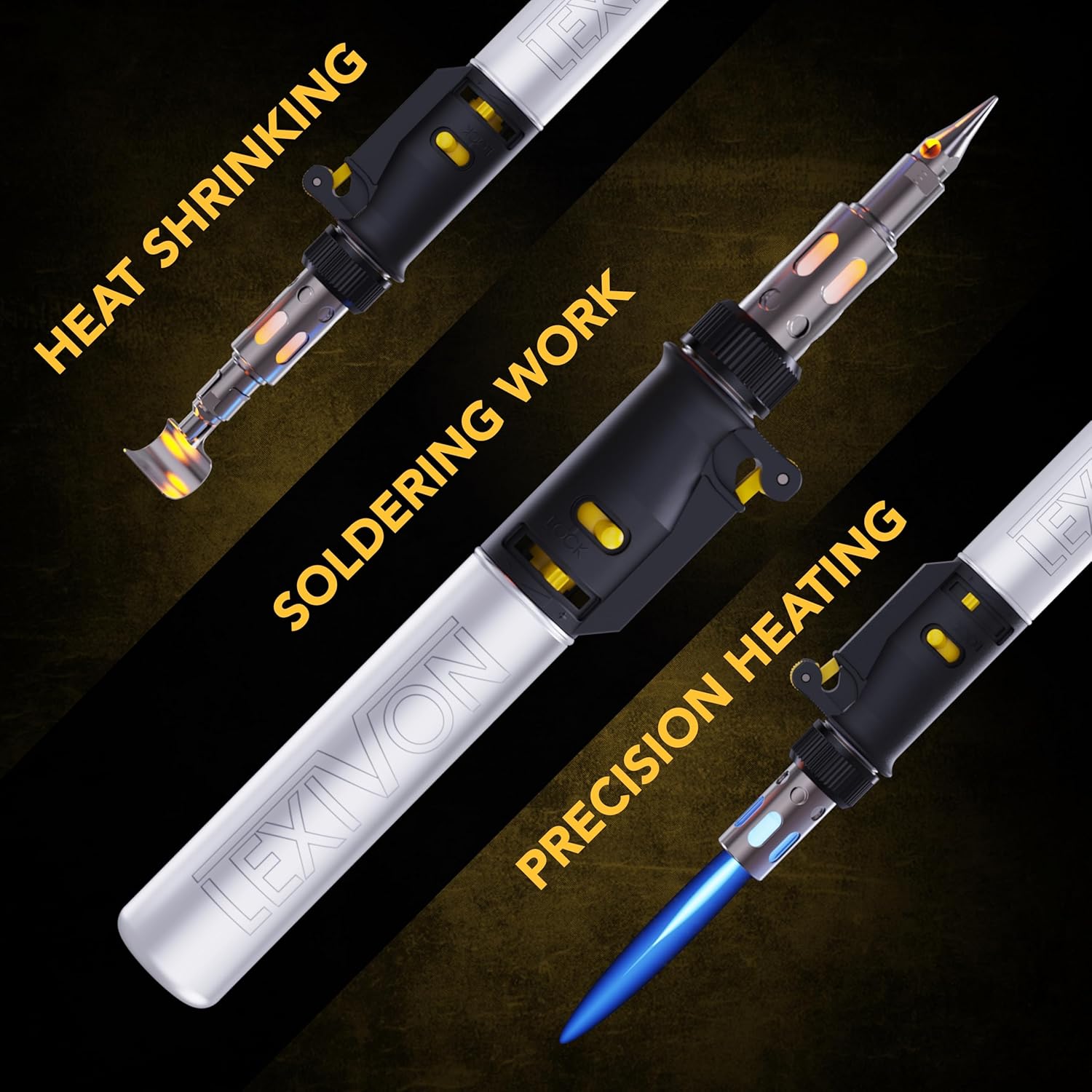 Detalle de LEXIVON LX-770 Butane Soldering Iron Kit, 7 Tips and Adjustable Flame