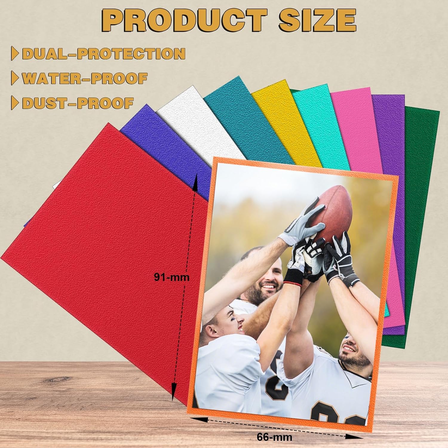 Detalle de 1000er-Pack Toploader Kartenhüllen – 66 × 91 mm, 10 Farben, matte Innen-/glänzende Außenseite