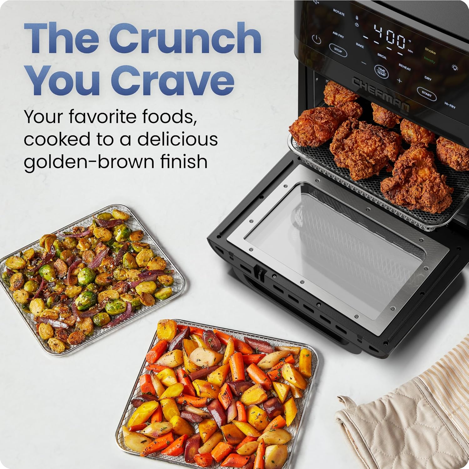 Detalle 2 de Chefman 6-in-1 XL 14-Quart Air Fryer: Rotisserie, Dehydrator, and More