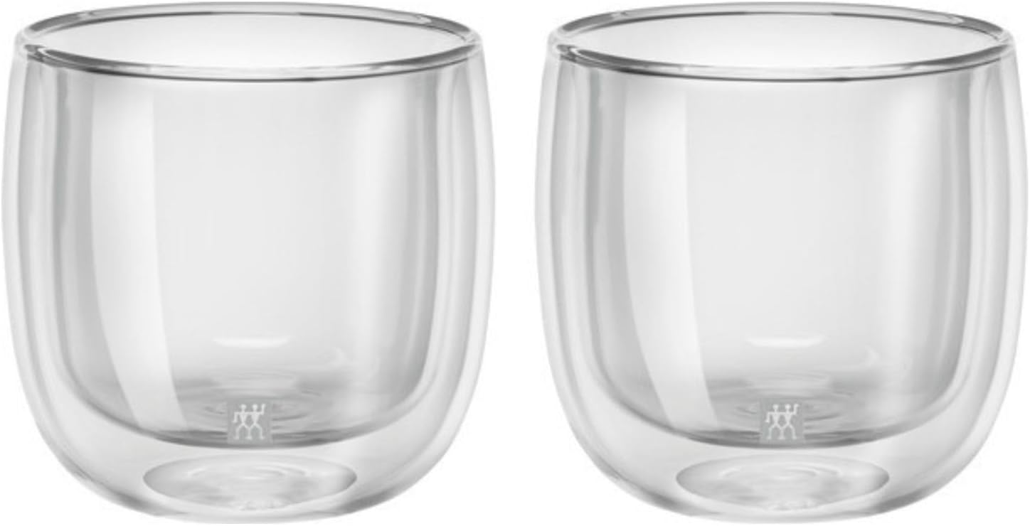 Detalle 2 de ZWILLING ソレント 39500-077 ティーグラス 2個セット、ダブルウォール耐熱ガラス