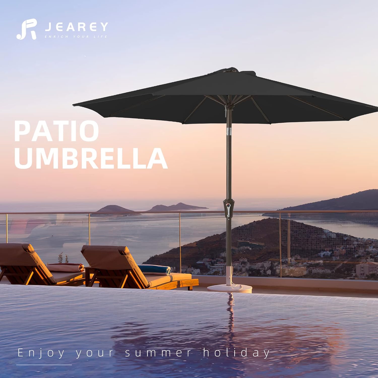 Thumbnail 6 de JEAREY Outdoor Patio Umbrella 9FT