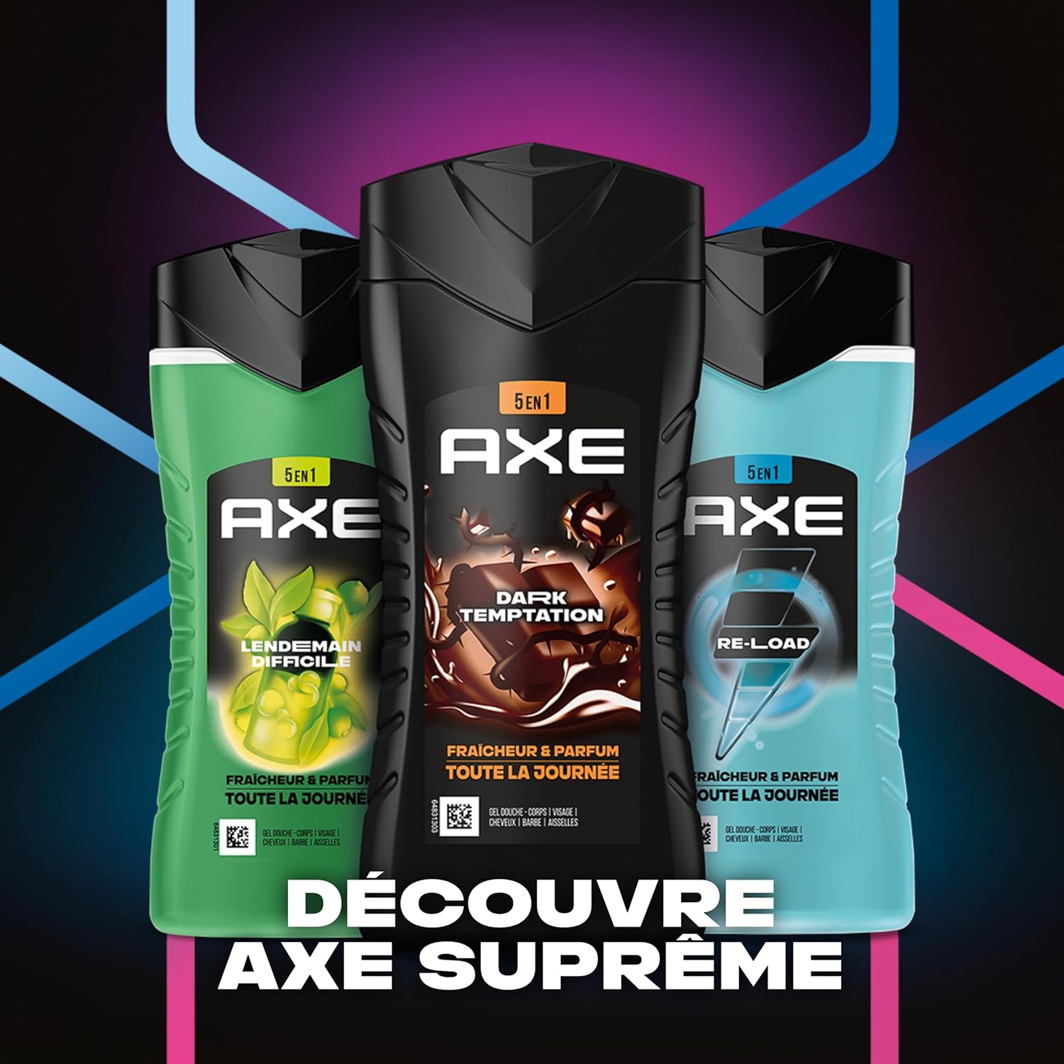 Thumbnail 6 de AXE Dark Temptation – Gel douche homme 5-en-1 250 ml (lot de 12) à l’odeur chocolat gourmand