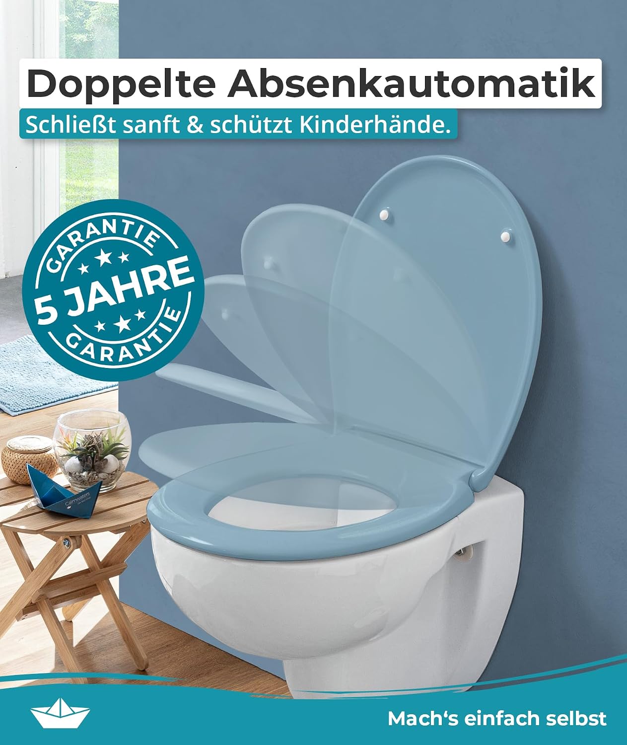 Detalle de Calmwaters WC-Sitz Bermuda-Blau bis 250 kg