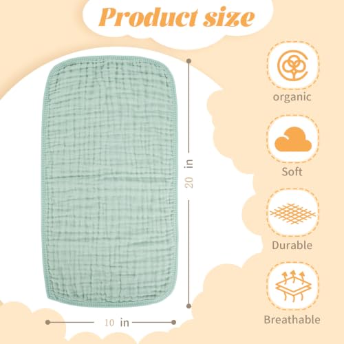 Detalle de MIGIOL Baby Burp Cloths 5-Pack – 100% Cotton Muslin, 10x20 inches, Blue & Green