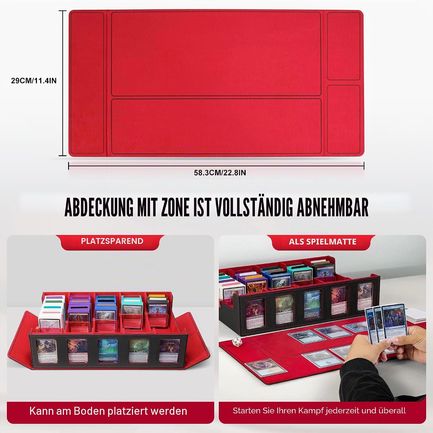 Detalle de Sammelkarten-Aufbewahrungsbox mit Commander-Display – 5‑reihe Deckgehäuse (3900+ Karten), Toploader inkl. Trennwände