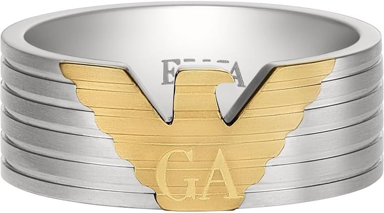 Thumbnail 1 de Emporio Armani EGS3076040 : bague homme bicolore en acier inoxydable (taille 10)