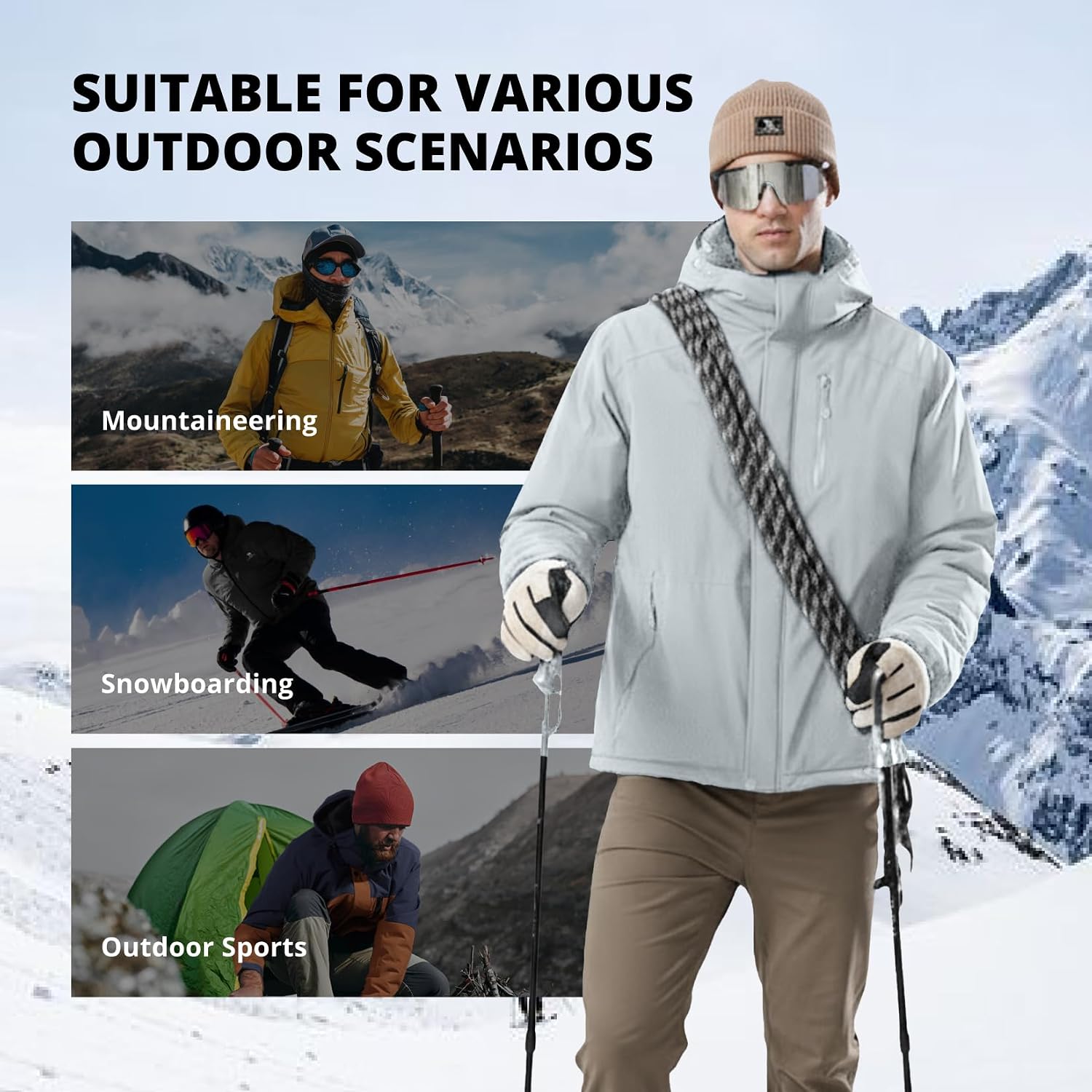 Thumbnail 6 de CAMELSPORTS Men's Winter Jacket with Removable Hood
