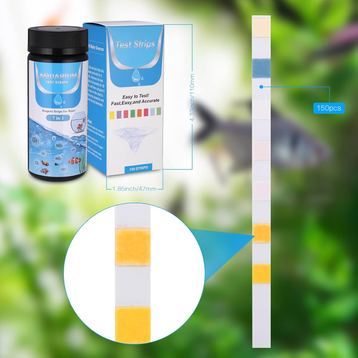 Thumbnail 6 de 150 Pcs 7-in-1 Aquarium Test Strips