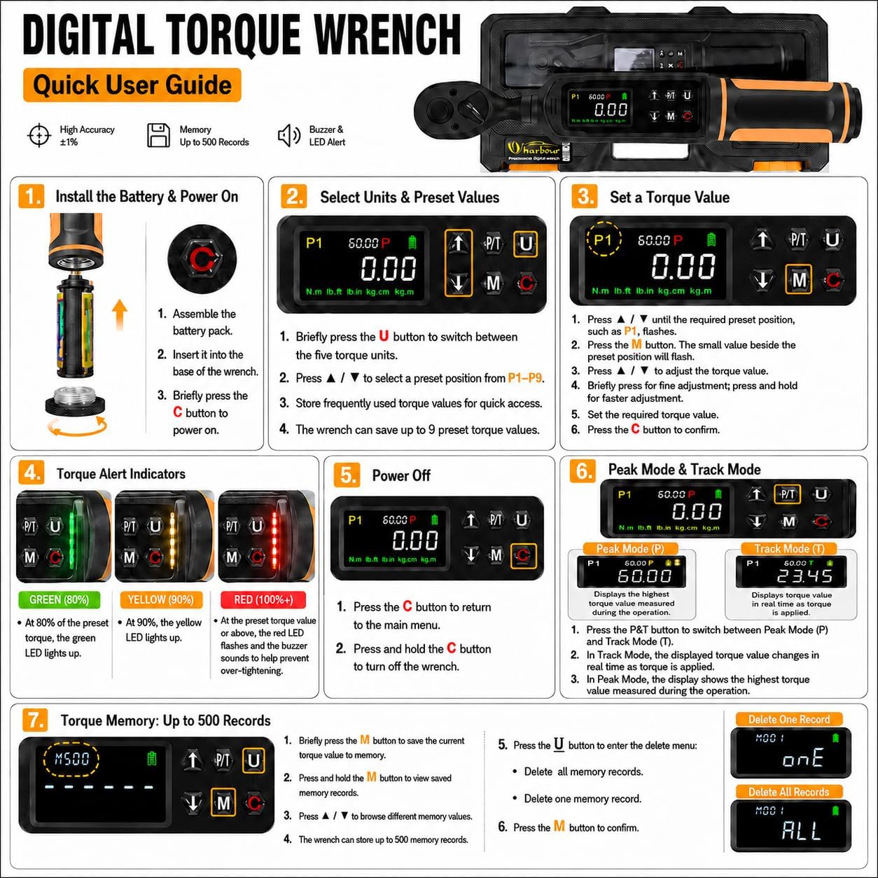 Thumbnail 6 de Digital torque wrench 0.9-60Nm 3/8 drive
