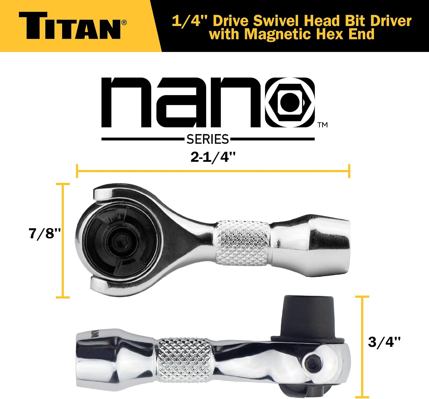 Thumbnail 3 de Titan 11340 ナノラチェット 1/4インチドライブ・90歯・250度回転ヘッド