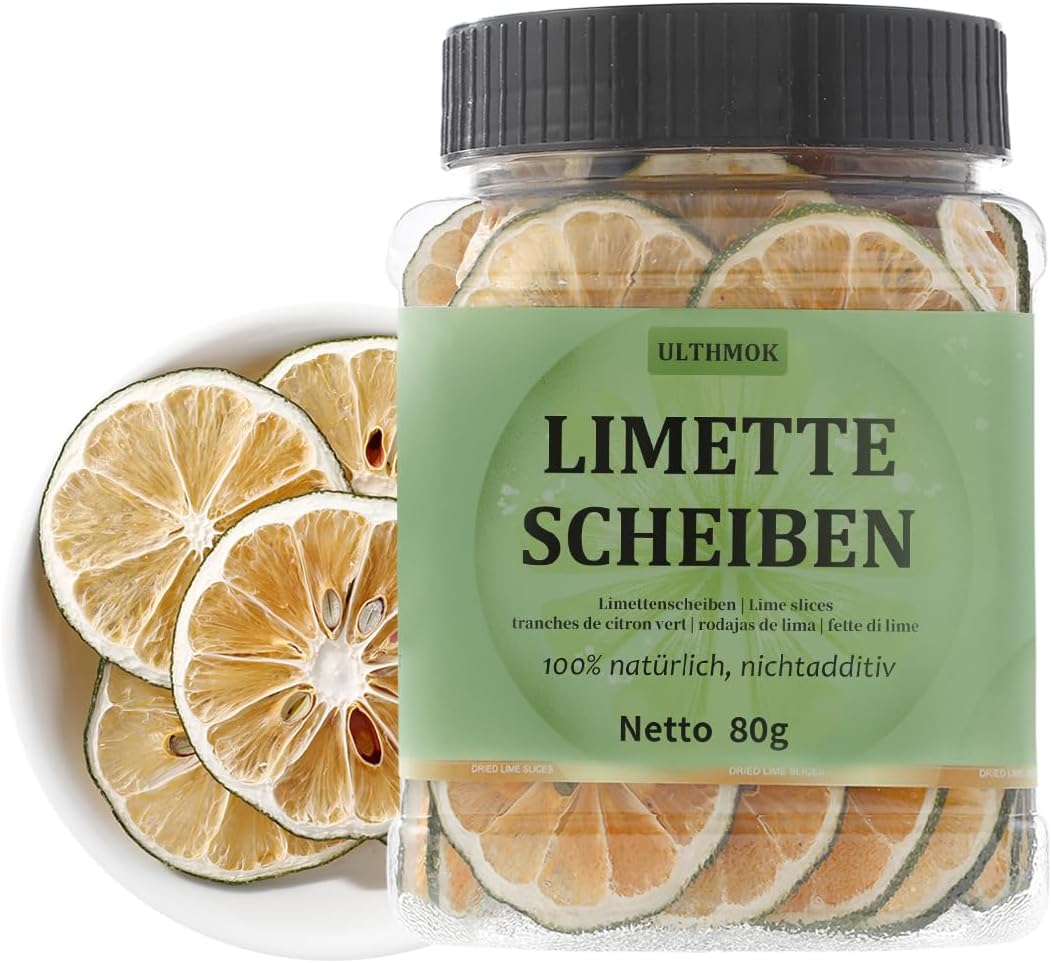 Detalle de Torkade limeskivor 80 g utan tillsatt socker för drinkar och bakverk