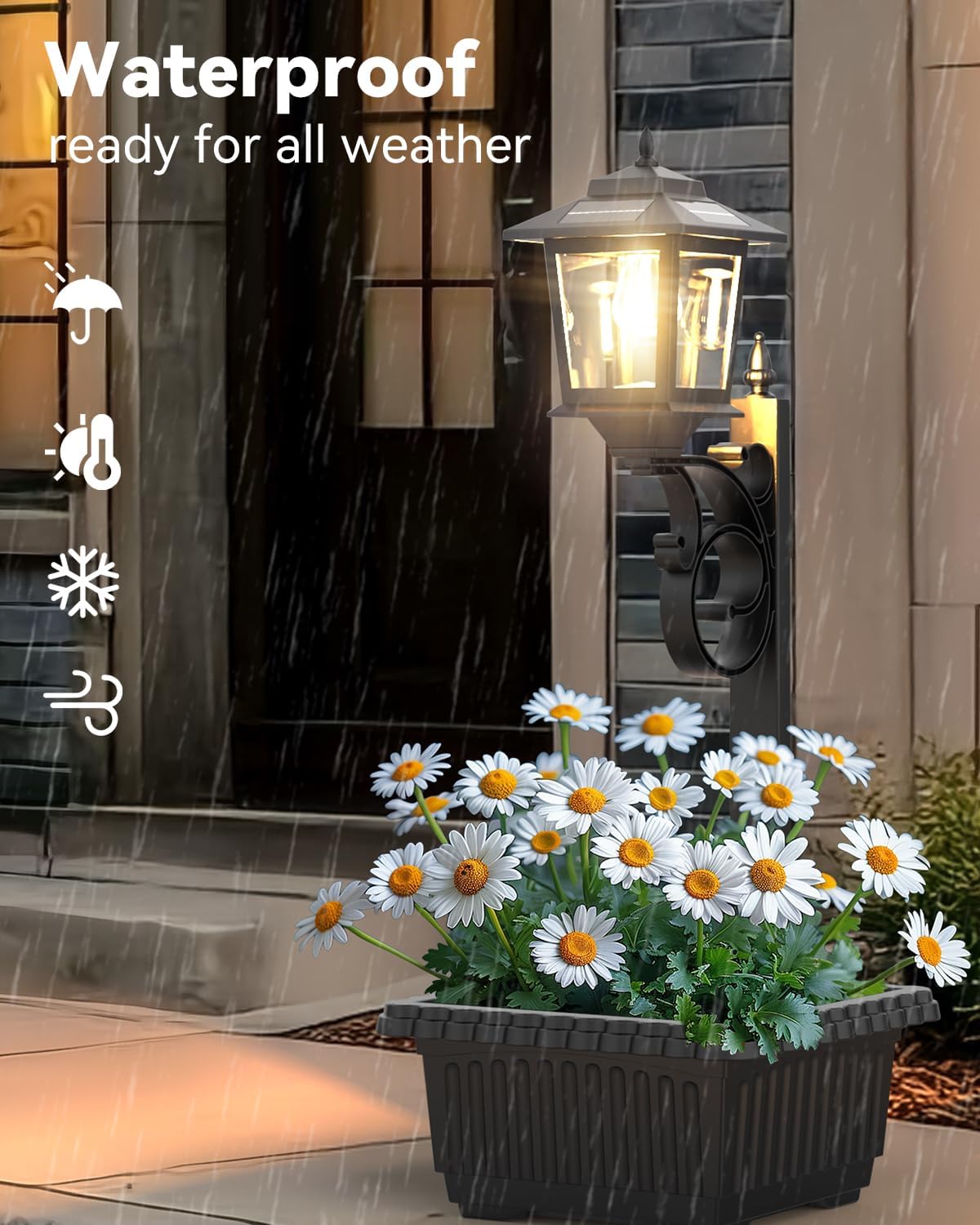 Detalle 2 de DOESLAG SL0155 2-in-1 Solar Planter Light, Waterproof, Wall-Mount or Freestanding