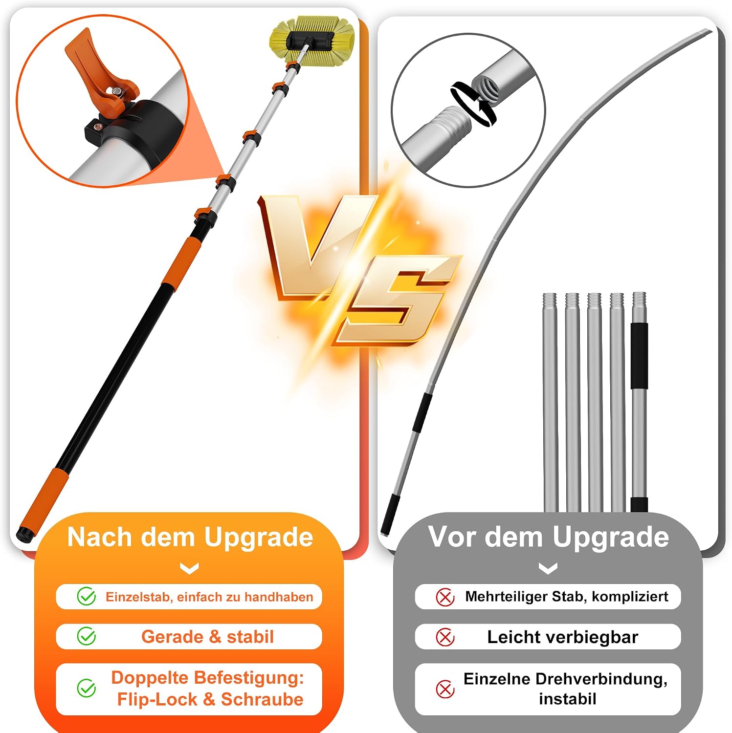 Thumbnail 5 de TONYINGO 14FT Car Wash Brush with Long Handle — 12-Inch Soft Bristle, Telescoping Aluminum Pole
