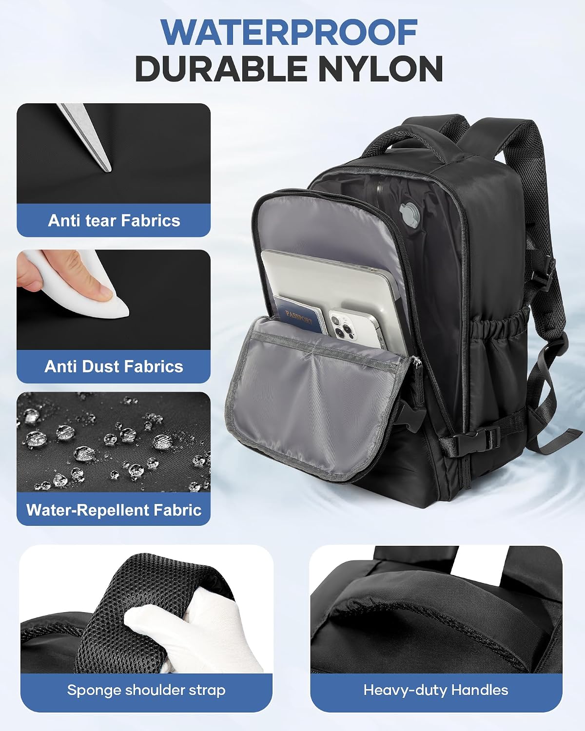 Thumbnail 6 de VENATIN Zaino da Viaggio con Sottovuoto – Zaino compressione sottovuoto con pompa integrata, 40x30x20 cm, nero