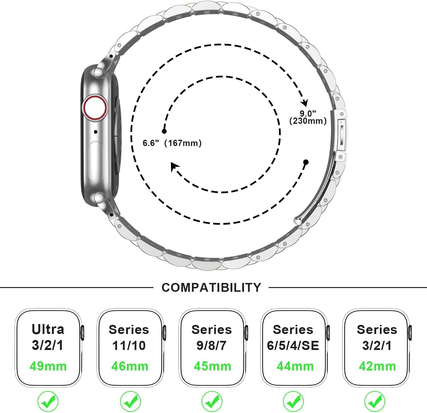 Thumbnail 3 de Anlinser Metal Strap 49mm adjustable for Apple Watch