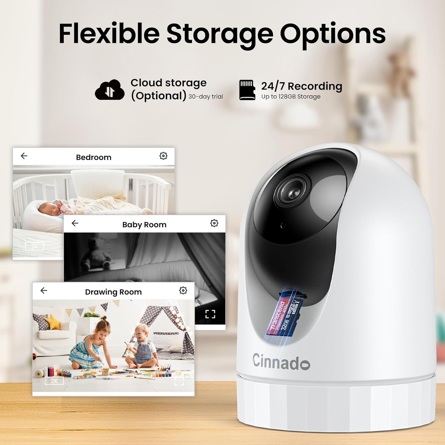Thumbnail 6 de Cinnado D1 2K Home Security Camera with 360° motion