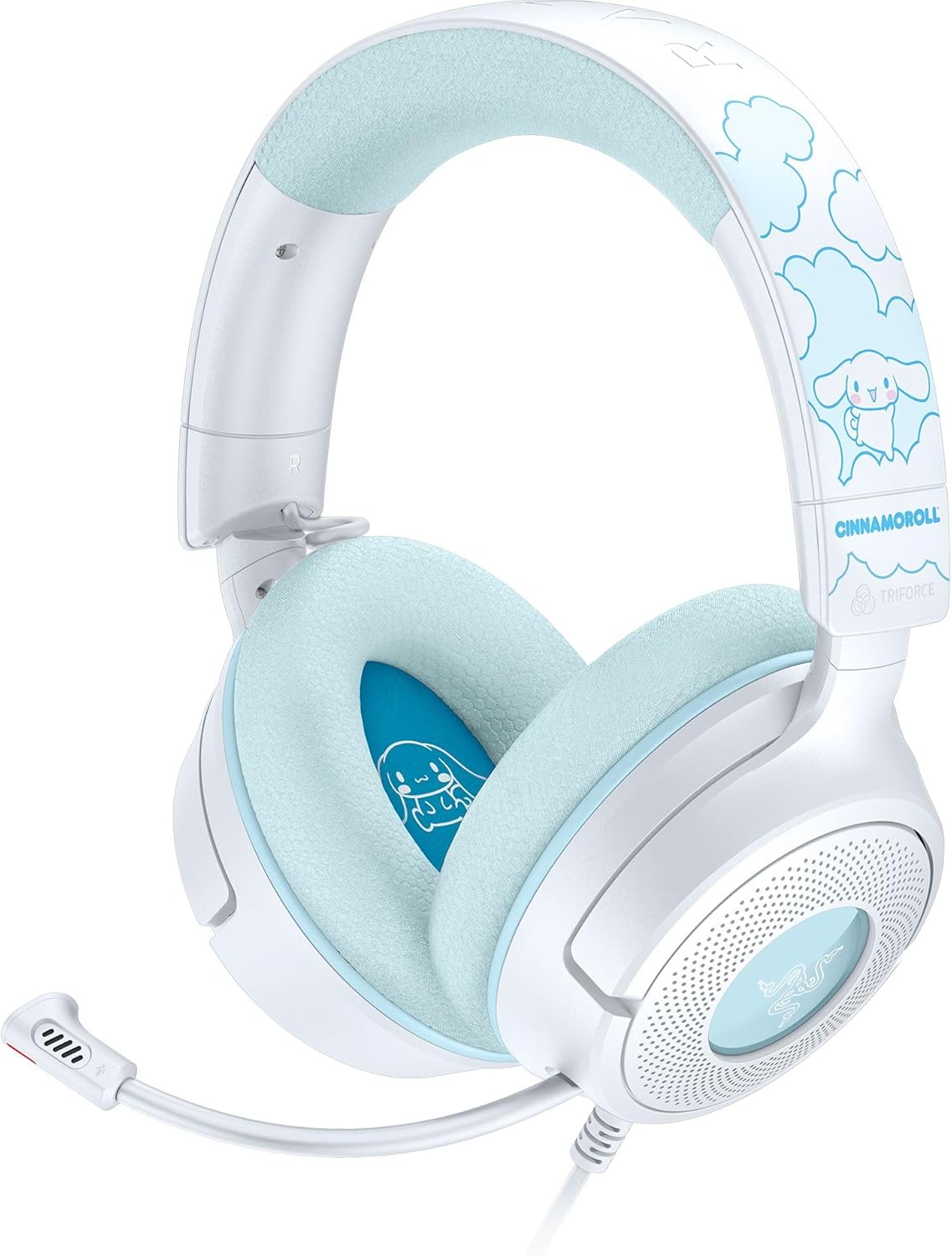 Detalle de Razer Kraken V4 X Wired Gaming Headset (Cinnamoroll Edition) with 40 mm Drivers, Cardioid Mic, and RGB