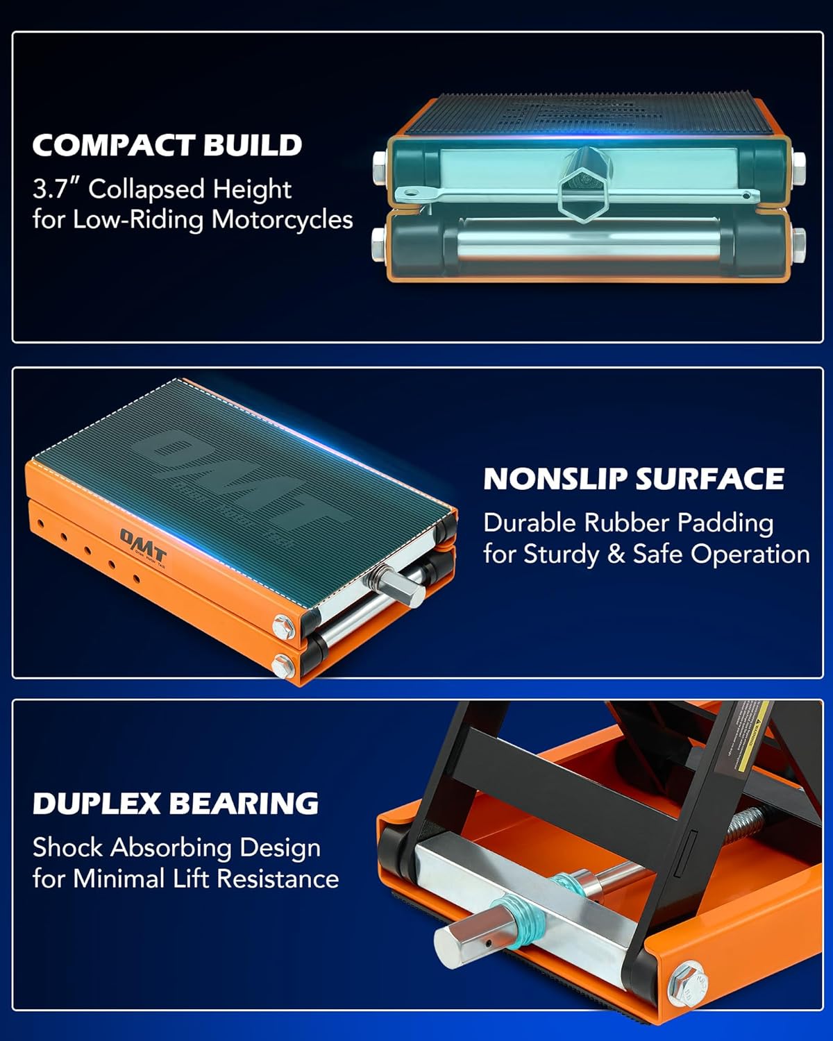 Thumbnail 5 de Orion Motor Tech Motorcycle Lift (1100lb) Scissor Jack with Wide Deck