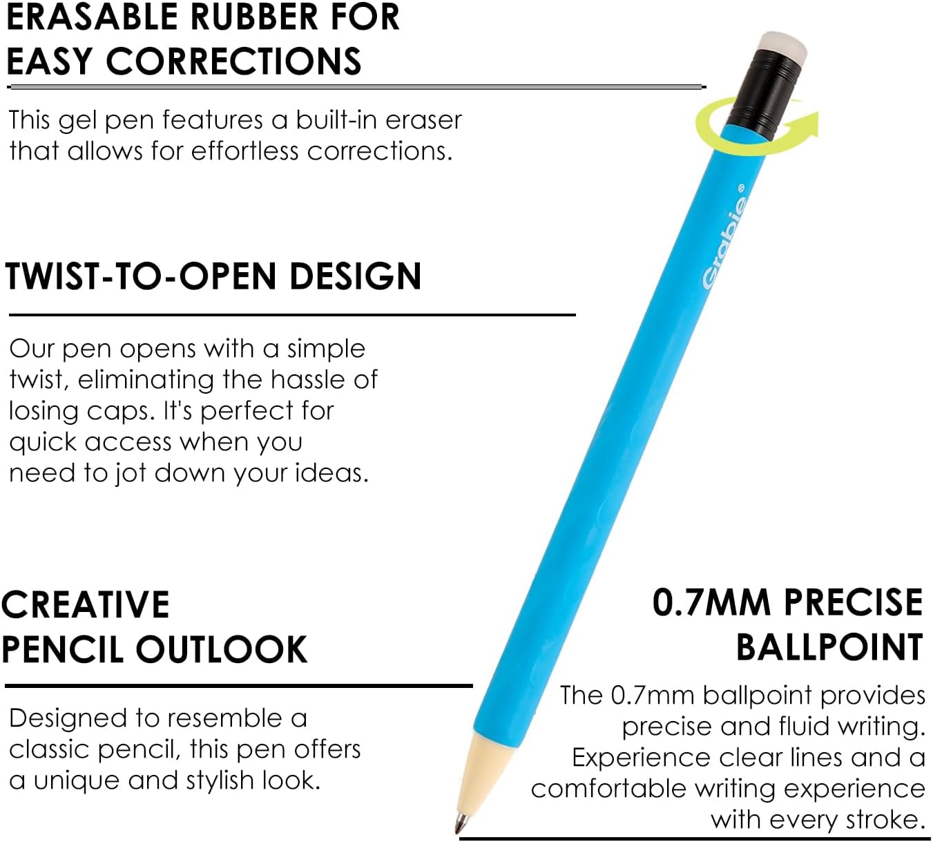Detalle 2 de Erasable gel pens for mistakes