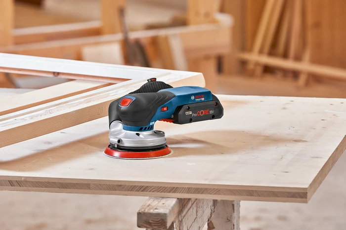 Detalle de Bosch Professional GEX 18V-125 (ohne Akku) – kabelloser Exzenterschleifer