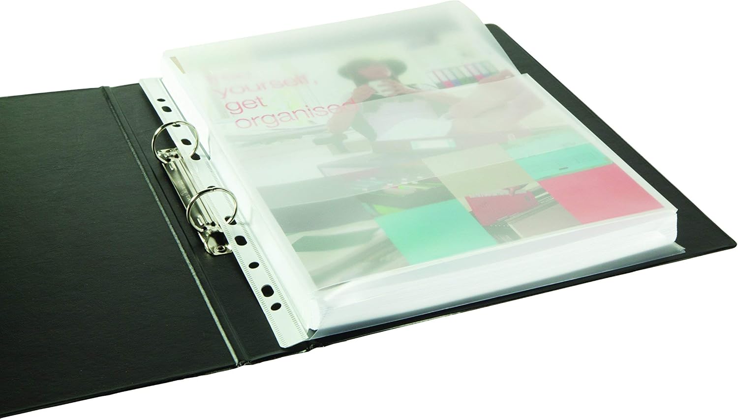 Thumbnail 3 de Oxford lot de 10 Pochettes perforées extensibles avec Rabat de Protection 11 Trous PVC Lisse A4 Incolore