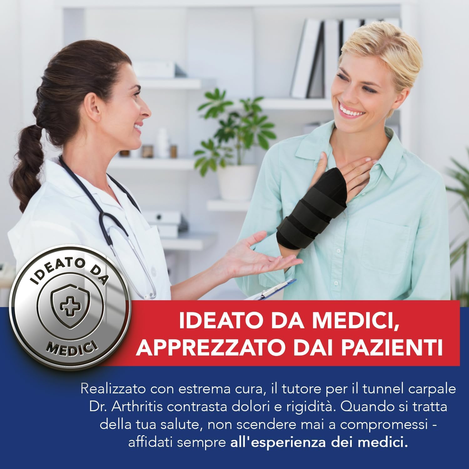 Detalle 2 de Tutore tunnel carpale destro medico con stecca in metallo 🩺